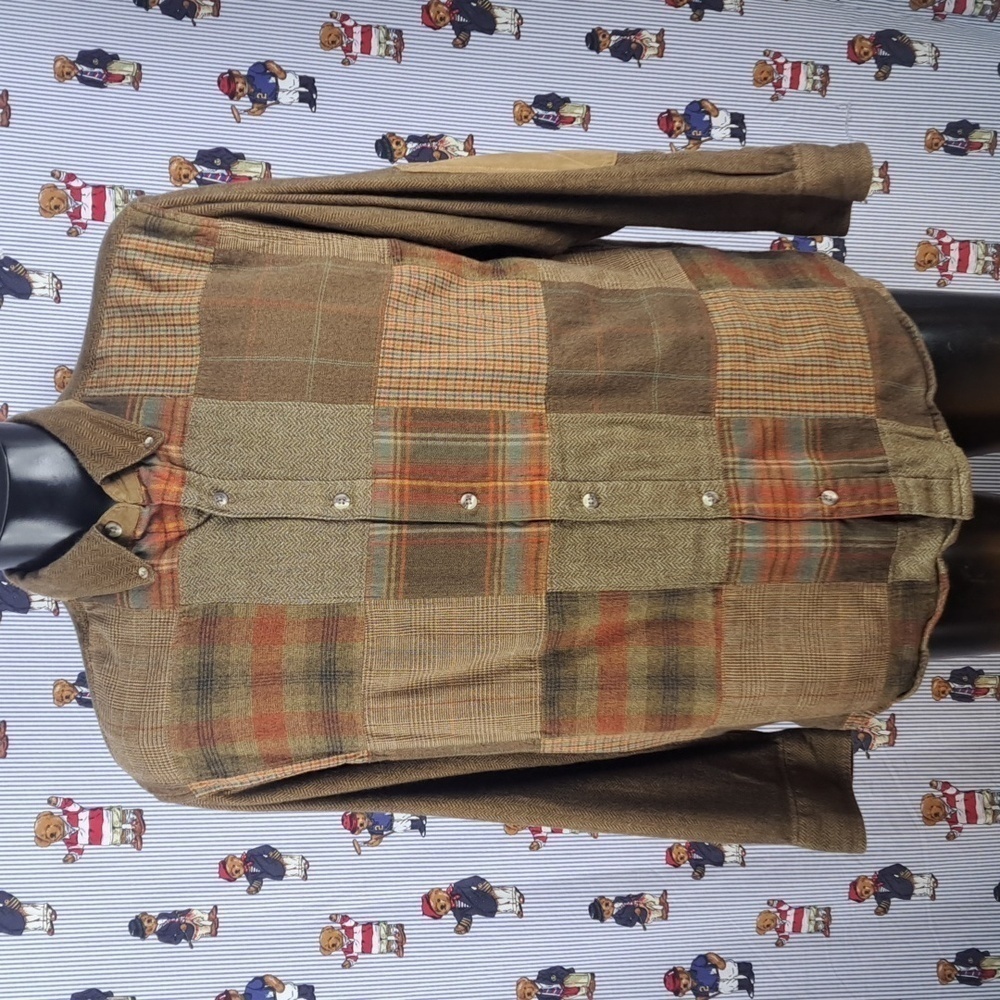 Redhead Patchwork Plaid Front Lined Brown & Orang… - image 2